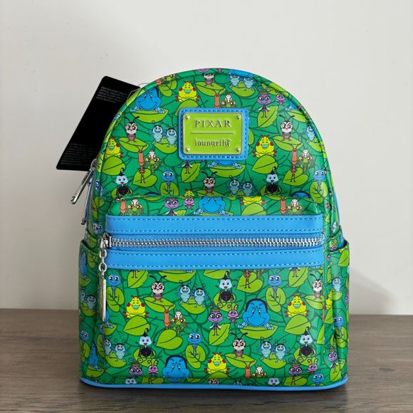 Loungefly x Disney Pixar Bug’s Life Mini Backpack Green/Blue - Picture 1 of 12
